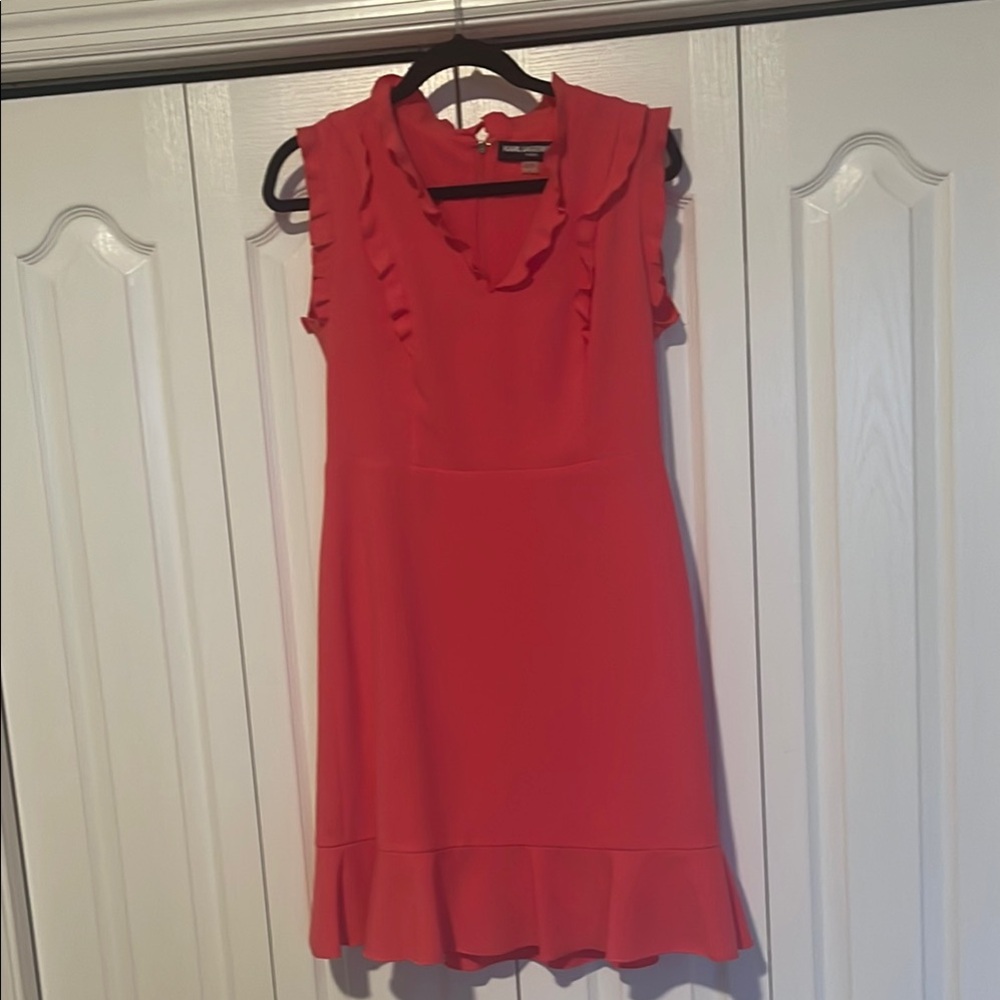 Elegant Ruffle Dress, coral / pink / orange.